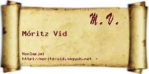 Móritz Vid névjegykártya